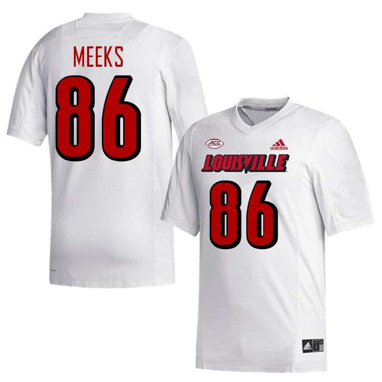 Men #86 Antonio Meeks Louisville Cardinals College Football Jerseys Stitched-White